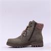 Rieker Knitted Cuff High Lace Ankle Boot - Green
